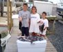 8-26 - Todd, Samantha and Emily show off their 1/2 day catch.  Look at those smiles!