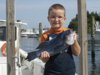 7-year old Eric with 2 lb. sea bass.